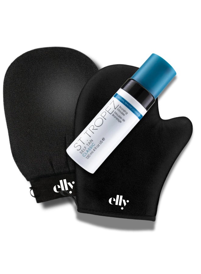 St.Tropez Classic tanning mousse tan 120ml with ELLY application glove, and ELLY exfoliator glove - For woman, men - Image 1